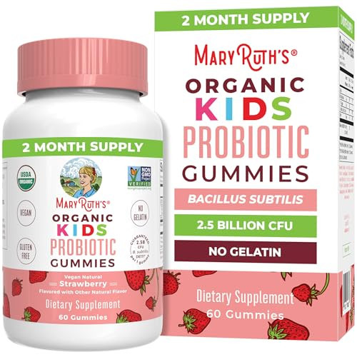 MaryRuth Organics Kids Probiotics for Digestive Health | USDA Probiotic Gummies | 2 Month Supply | Kids Probiotics | Immune Support | Gut Health Supplement | Vegan | Non-GMO | Gluten Free | 60 Count | Amazon (US)