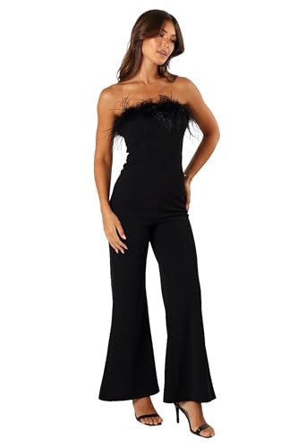 Louise Feather Trim Jumpsuit - Black XL | Amazon (US)