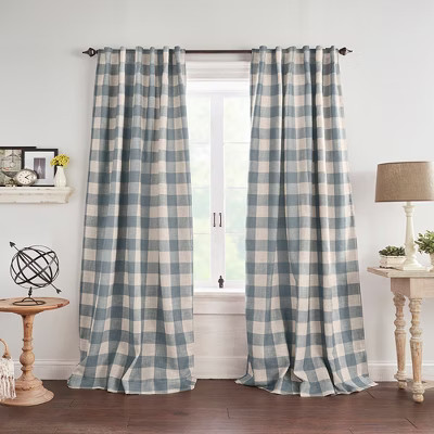 Grainger Buffalo Check Lined Room Darkening Window Curtain Panel - Elrene Home Fashions | Target