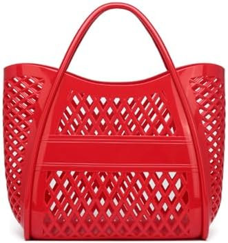Jelly Tote Bag Beach Plastic Reusable Basket Handbag Waterproof Purse for Women Summer Travel Vac... | Amazon (US)