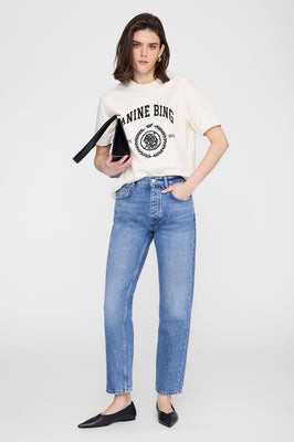 Jaylin Tee Collegiate - Washed Cream | Anine Bing