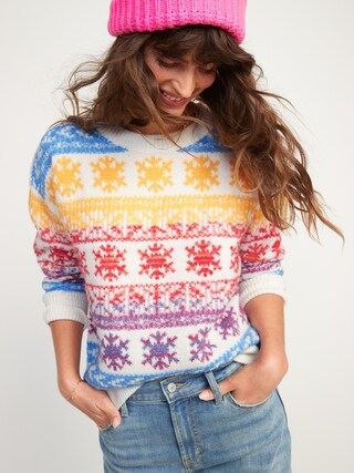 Fair Isle Crew-Neck Sweater for Women | Old Navy (US)