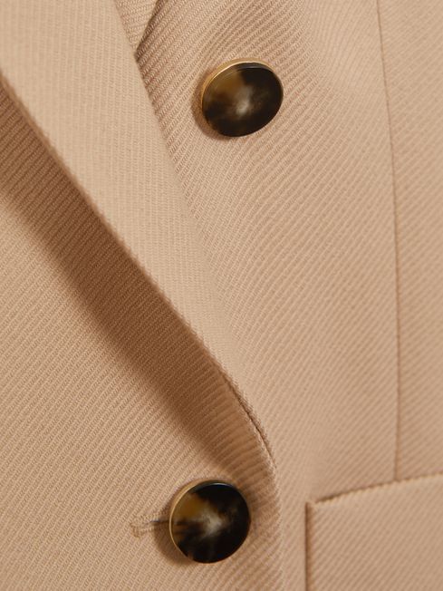 Double Breasted Twill Blazer | Reiss UK