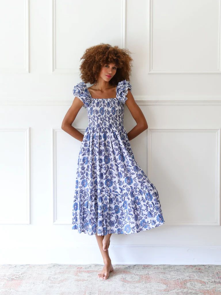 Shop Mille - Olympia Dress in Blue Floral | Mille