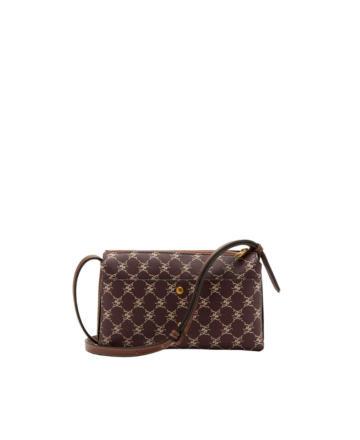Mango Women's Printed Logo Shoulder Bag - Burgundy | Macy's