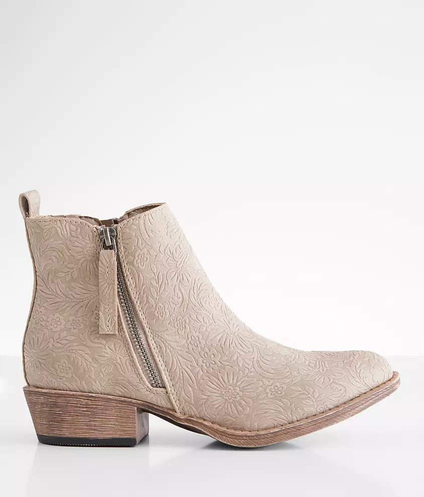 Floral Embossed Ankle Boot | Buckle