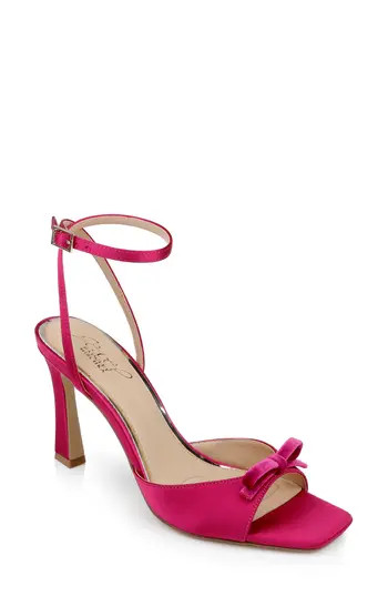 Jewel Badgley Mischka Elisha Ankle Strap Sandal in Pink Satin at Nordstrom Rack, Size 5.5 | Nordstrom Rack