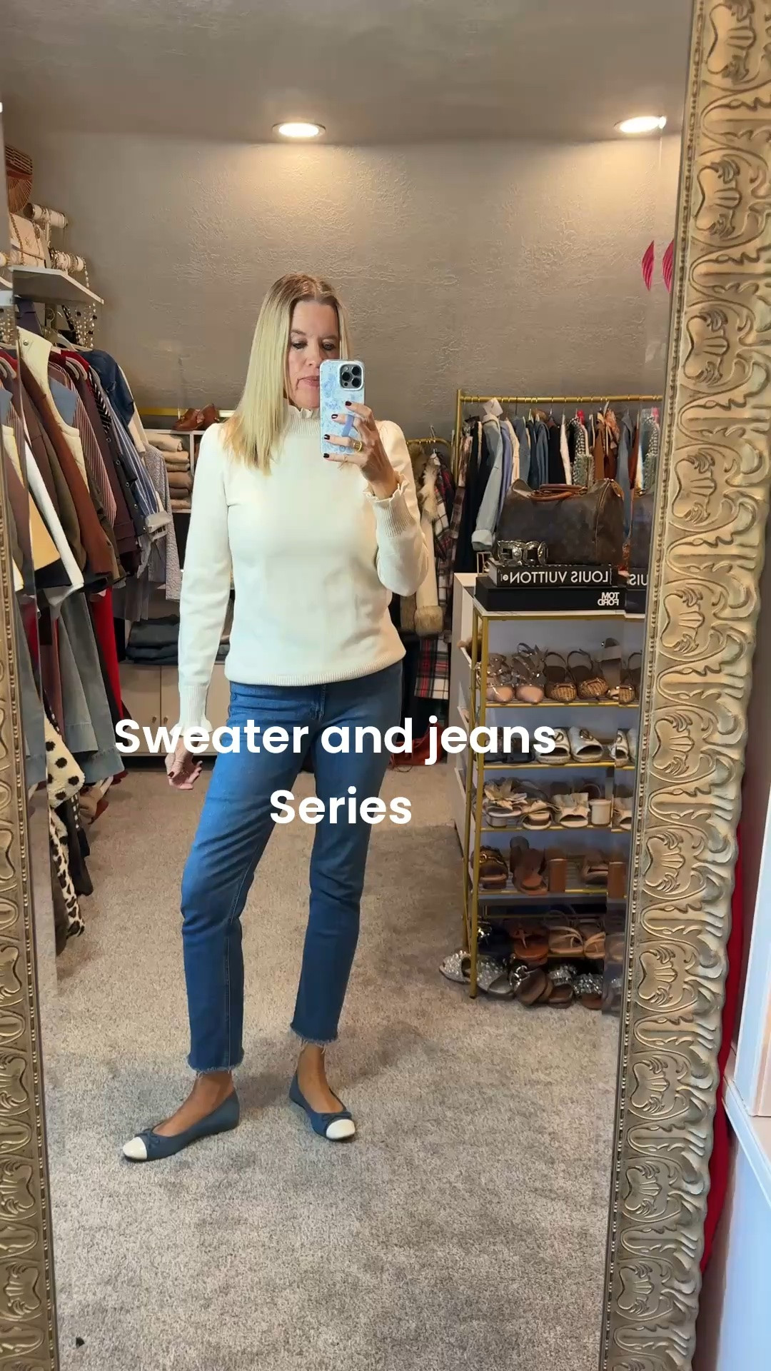 Fall sweater & Jean series under $40 

Jeans are Mother denim straight leg raw hem.. tts

Shoes are brown Affordable loafer  tts

Affordable sweater:
The perfecperfect ivory turtleneck 
Tts

This one is a Anthropologie pullover with ruffle 
Fits tts and comes in several colors and on

#LTKgrwm #LTKOver40 #LTKSaleAlert