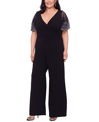 Betsy & Adam Plus Size Scuba Crepe Jumpsuit & Reviews - Dresses - Plus Sizes - Macy's | Macys (US)