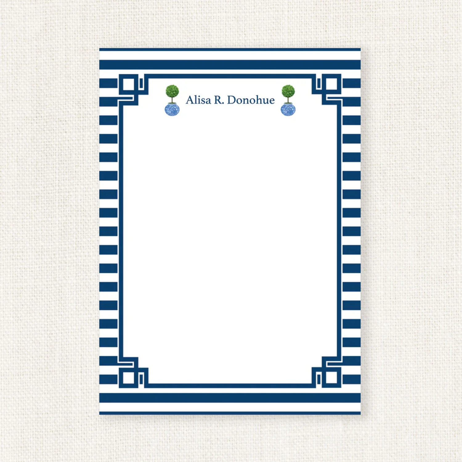 TOPIARY STRIPE NOTEPAD | The Monogram Corner