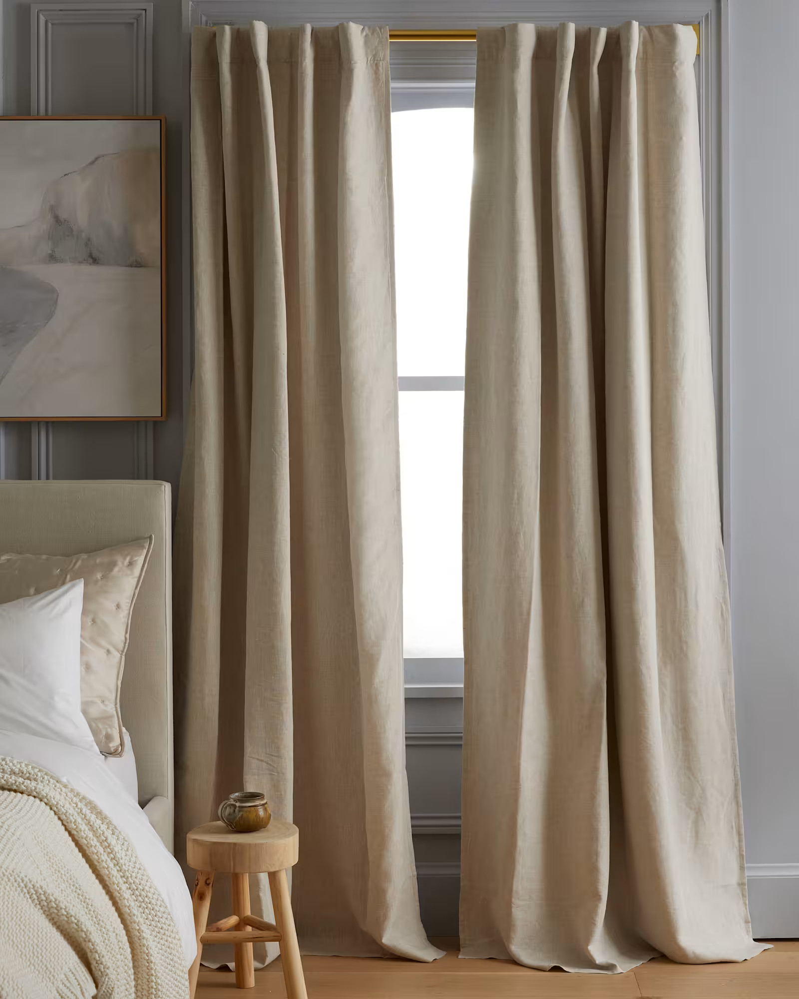 European Linen Room Darkening Curtain in Flax | Quince