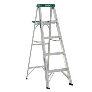 Werner 5 ft. Aluminum Step Ladder with 225 lb. Load Capacity Type II Duty Rating 355 - The Home D... | The Home Depot