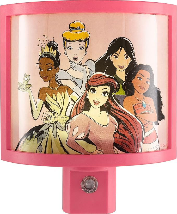 Disney Princess Wrap Shade LED Night Light, Plug-in, Dusk to Dawn, Girls Bedroom Decor, Ambient L... | Amazon (US)