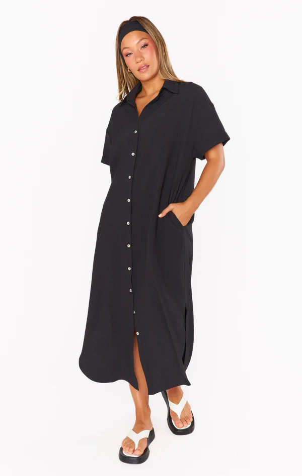 Buoy Button Down Dress ~ Black | Show Me Your Mumu