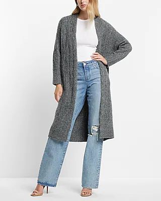 Cable Knit Duster Cardigan | Express