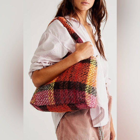 Anna Sui Plaid Tote Bag-Magenta Multi | Poshmark