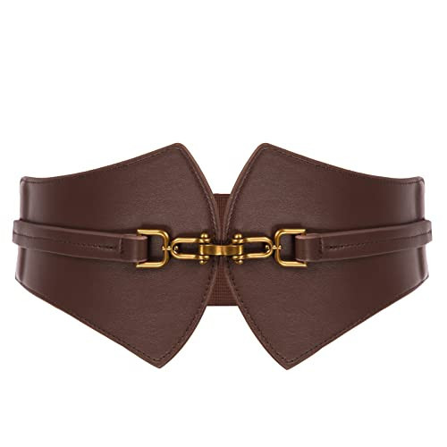 GRACE KARIN Women's Elastic Stretch Belt Corset Waist Cincher Belt Corset Tops Dark Brown M | Amazon (US)
