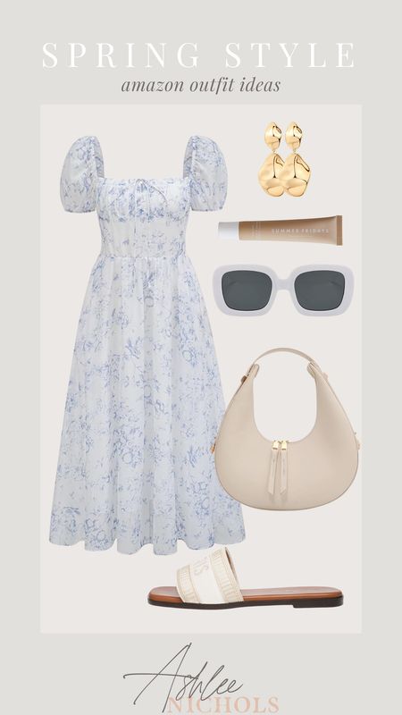 Spring dress outfit idea! This dress feels like you could go super casual or dress it up! 

Spring style, Amazon dresses, Amazon fashion, Amazon finds, luxe inspired, maxi dress, trending dresses, blue dress 

#LTKSeasonal #LTKstyletip