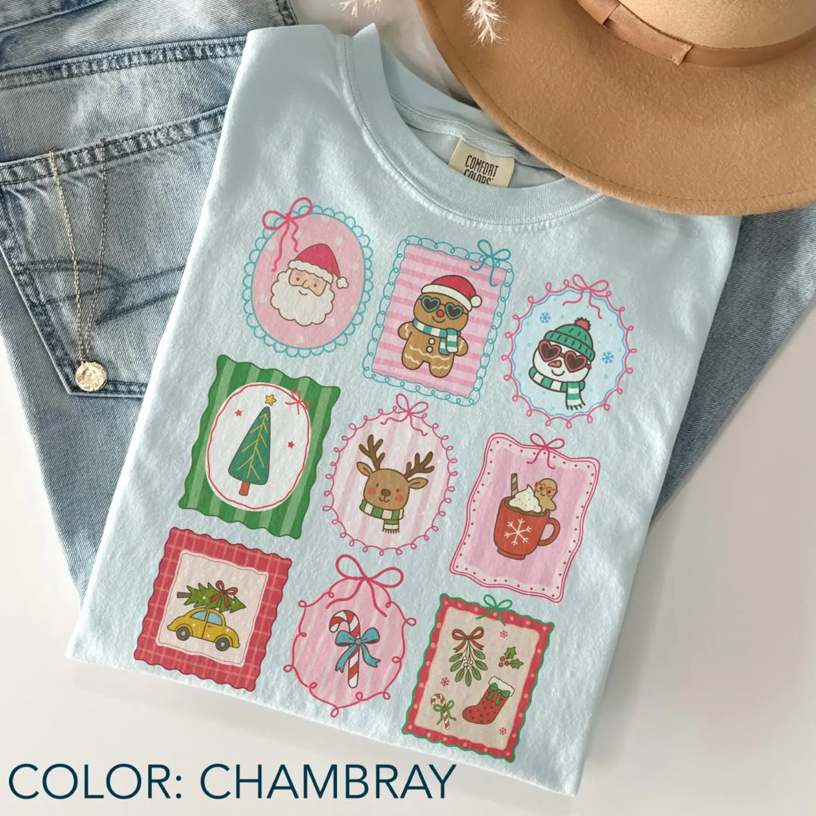 Comfort Colors® Christmas Stamp Shirt, Christmas Coquette Shirt, Merry Christmas Graphic Shirt, ... | Etsy (US)