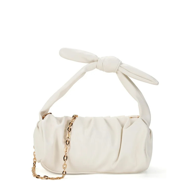 BeCool Women's Scrunch Crossbody with Knotted Top Handle White | Walmart (US)
