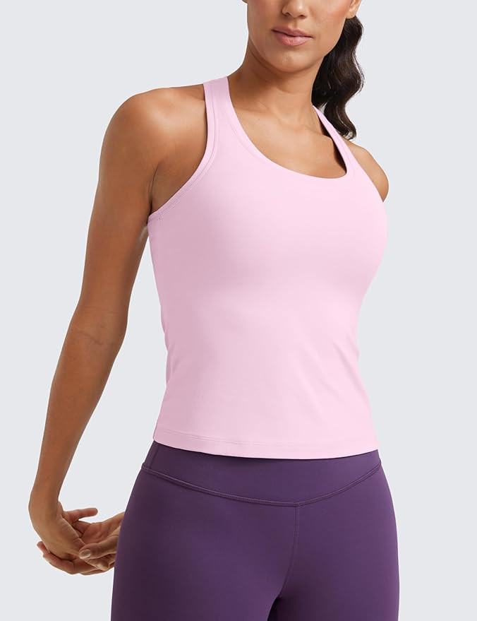 CRZ YOGA Butterluxe Racerback Workout Tank Tops for Women Tight Sleeveless Camisole Gym Athletic ... | Amazon (US)