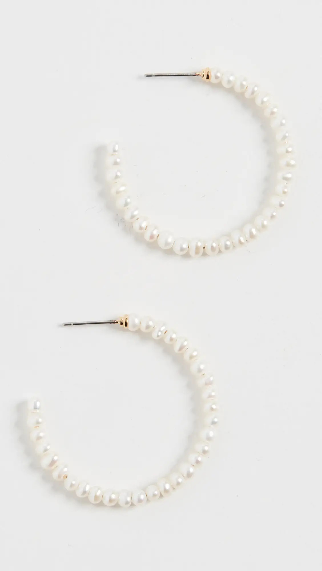 Lele Sadoughi Freshwater Pearl Medium Hoops | Shopbop | Shopbop