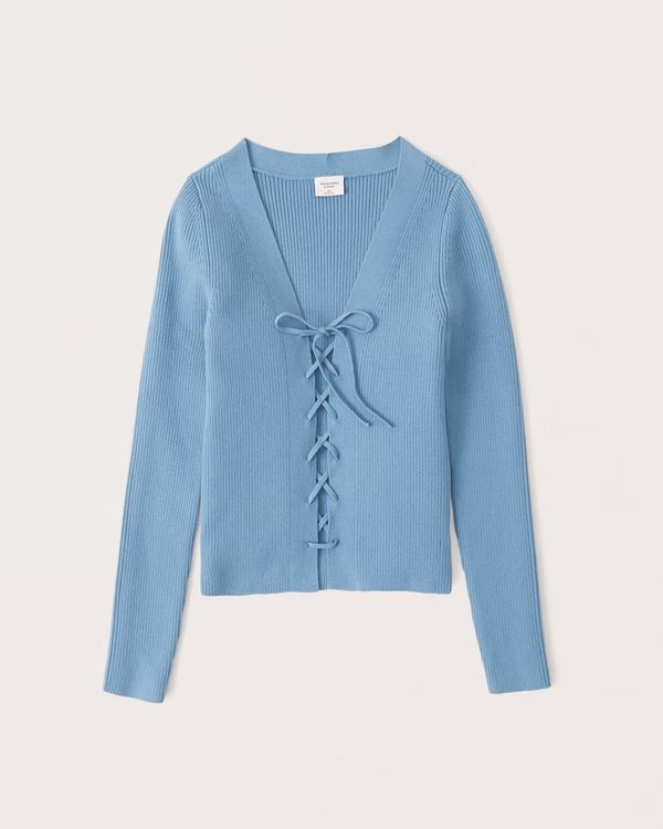 Women's Elevated Knit Slim Lace-Up Cardigan | Women's Clearance | Abercrombie.com | Abercrombie & Fitch (US)