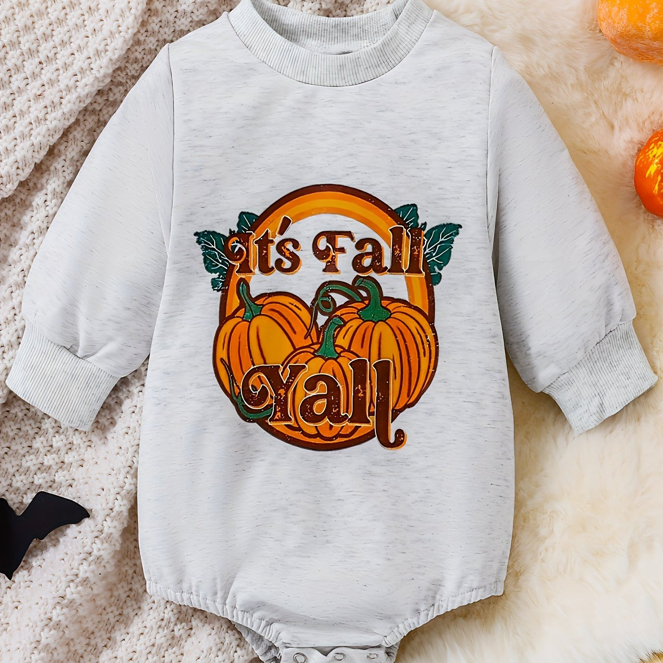 Baby's 's Fall Y' Pumpkin Print Casual Long Sleeve Triangle - Temu | Temu Affiliate Program