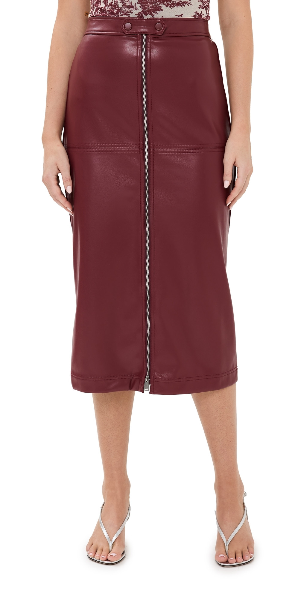 SIMKHAI Bianca Midi Skirt Oxblood XS | Shopbop