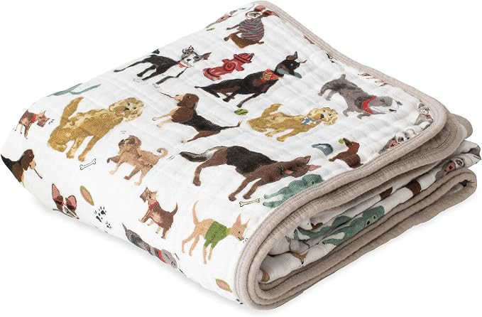 Little Unicorn – Woof Cotton Muslin Quilt Blanket | 100% Cotton | Super Soft | Babies and Toddl... | Amazon (US)