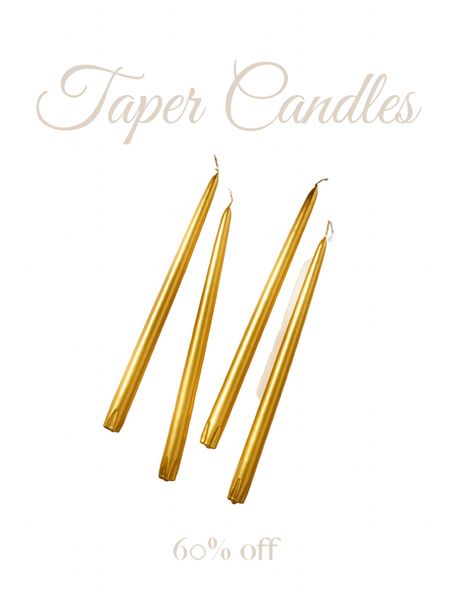 Taper candles, set of 4
Available in gold and silver
60% off! SALE!


#LTKHoliday #LTKhome #LTKsalealert