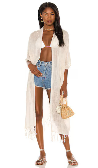 Gauze Kimono in White | Revolve Clothing (Global)