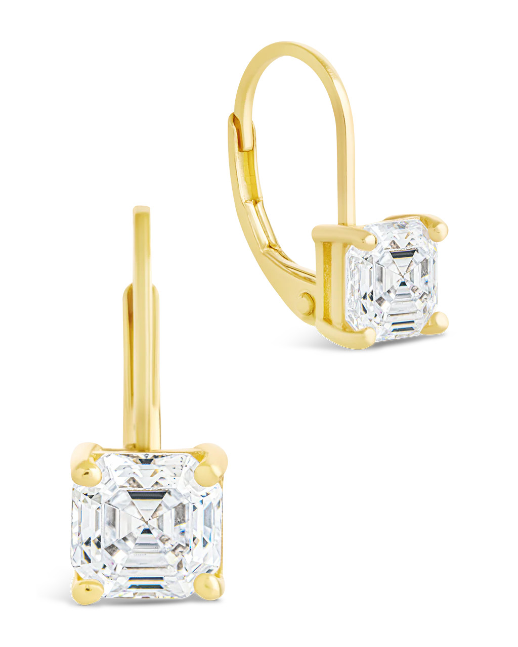 Sterling Silver Princess Cut French Clip Earrings | Sterling Forever