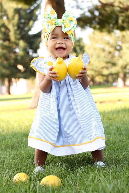 Lemons / lemon dress / baby girl lemon dress / lemon bow / baby girl blue and white dress / lemon dress for mom / mom and me matching dress 

#LTKbaby #LTKkids #LTKSpringSale