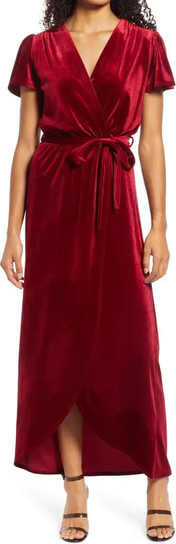 Fraiche by J Velvet Faux Wrap Dress | Nordstrom | Nordstrom