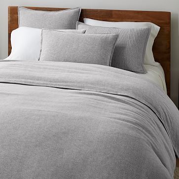 Organic Flannel Herringbone Duvet Cover & Shams | West Elm (US)