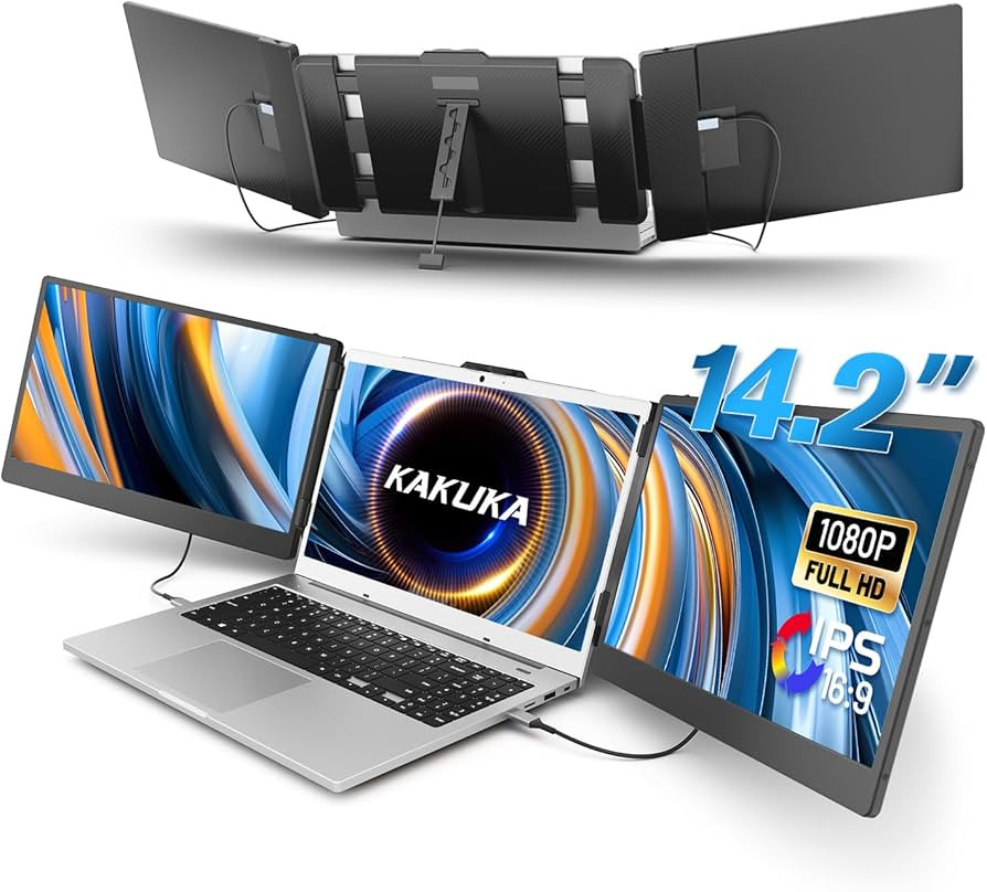 kakuka Laptop Screen Extender, 14.2” FHD 1080P IPS Portable Monitor for 13.3”-17” Laptop, H... | Amazon (US)