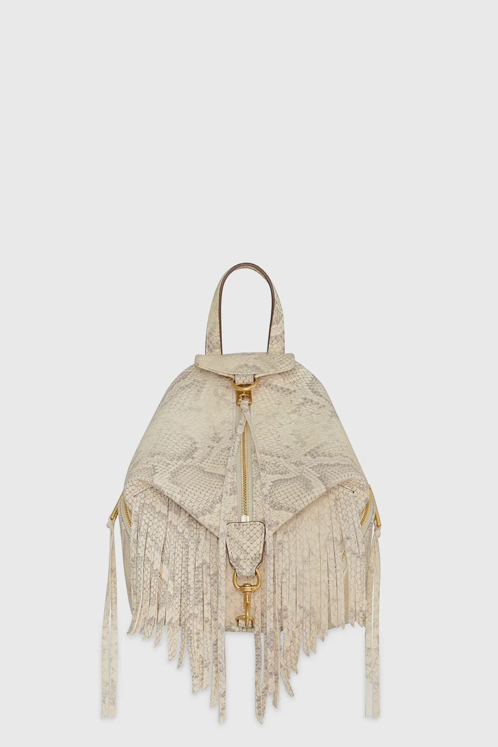 Rebecca Minkoff Convertible Mini Julian Backpack With Fringe Bag In White | Rebecca Minkoff
