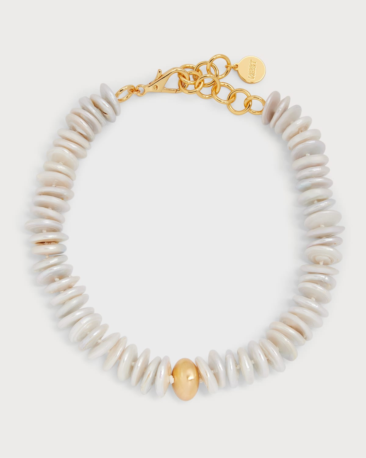 Baroque Pearl Beaded Disc Necklace | Neiman Marcus