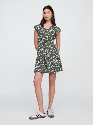 Flutter Sleeve Tie-Waist Mini Dress | Gap Factory