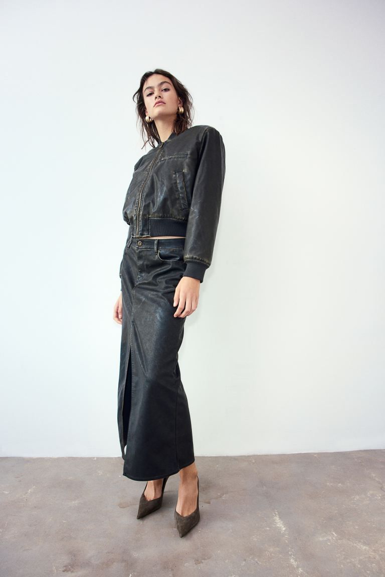 Coated Skirt - Black - Ladies | H&M US | H&M (US + CA)