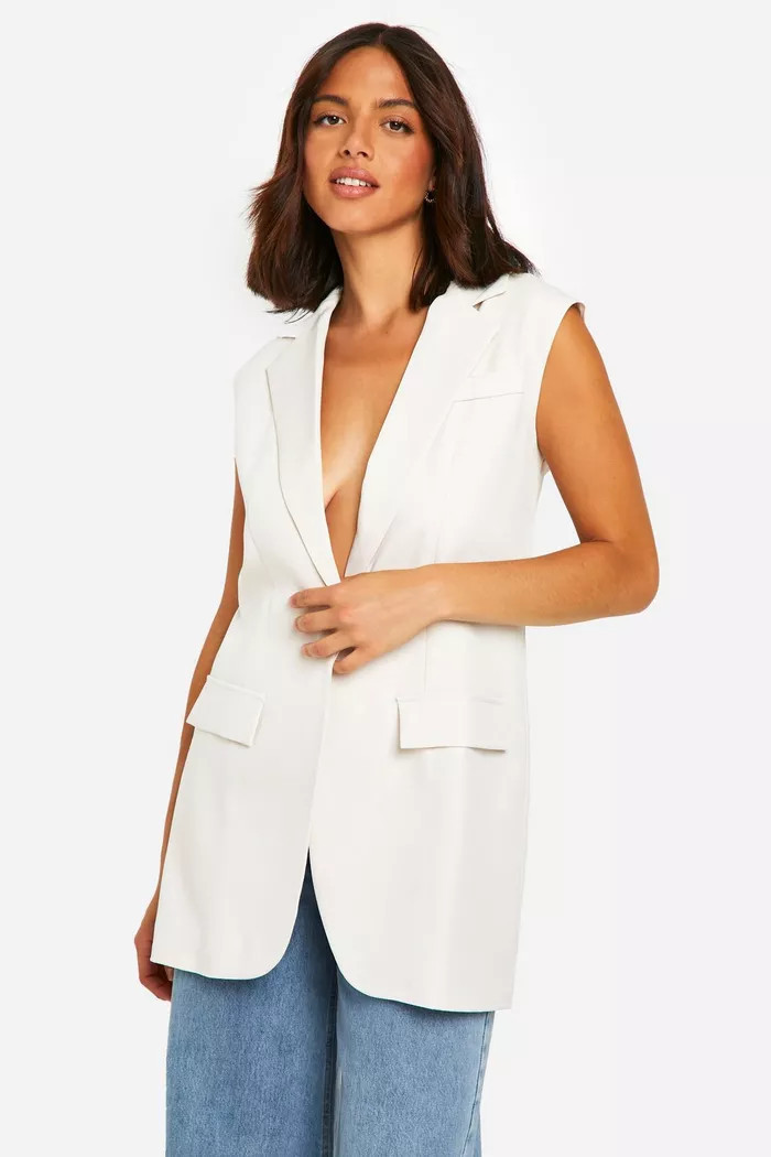 Longline Sleeveless Blazer | boohoo (US & Canada)