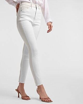 Super High Waisted Off White Color Block Skinny Jeans | Express