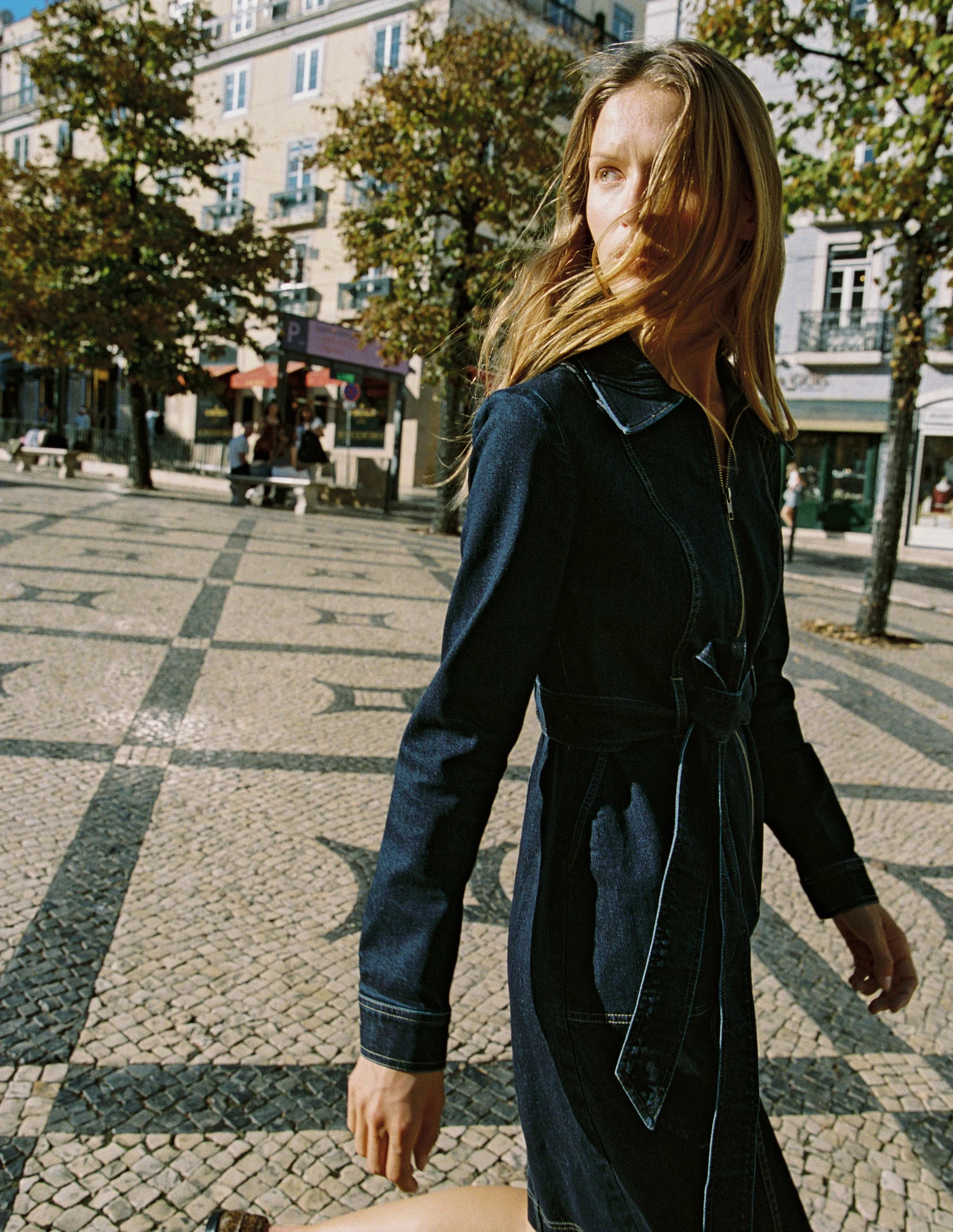 Zip Denim Short Dress-Indigo | Boden (US)