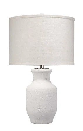 Jamie Young Company Gilbert Table Lamp In Textured Matte White Cement | Wayfair North America