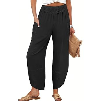 ANRABESS Womens Wide Leg Palazzo Capri Pants 2026 Summer Casual Loose High Waisted Lounge Flowy C... | Amazon (US)