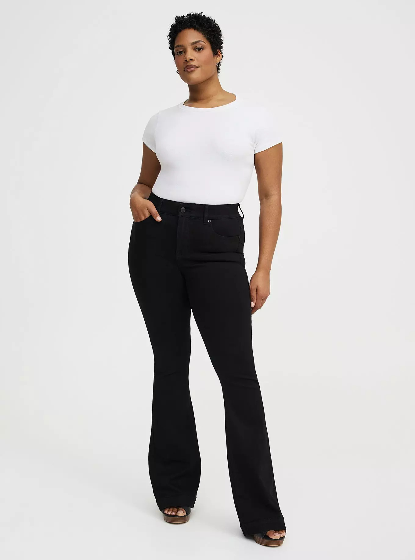 Bombshell Flare Premium Stretch High-Rise Jean | Torrid (US & Canada)