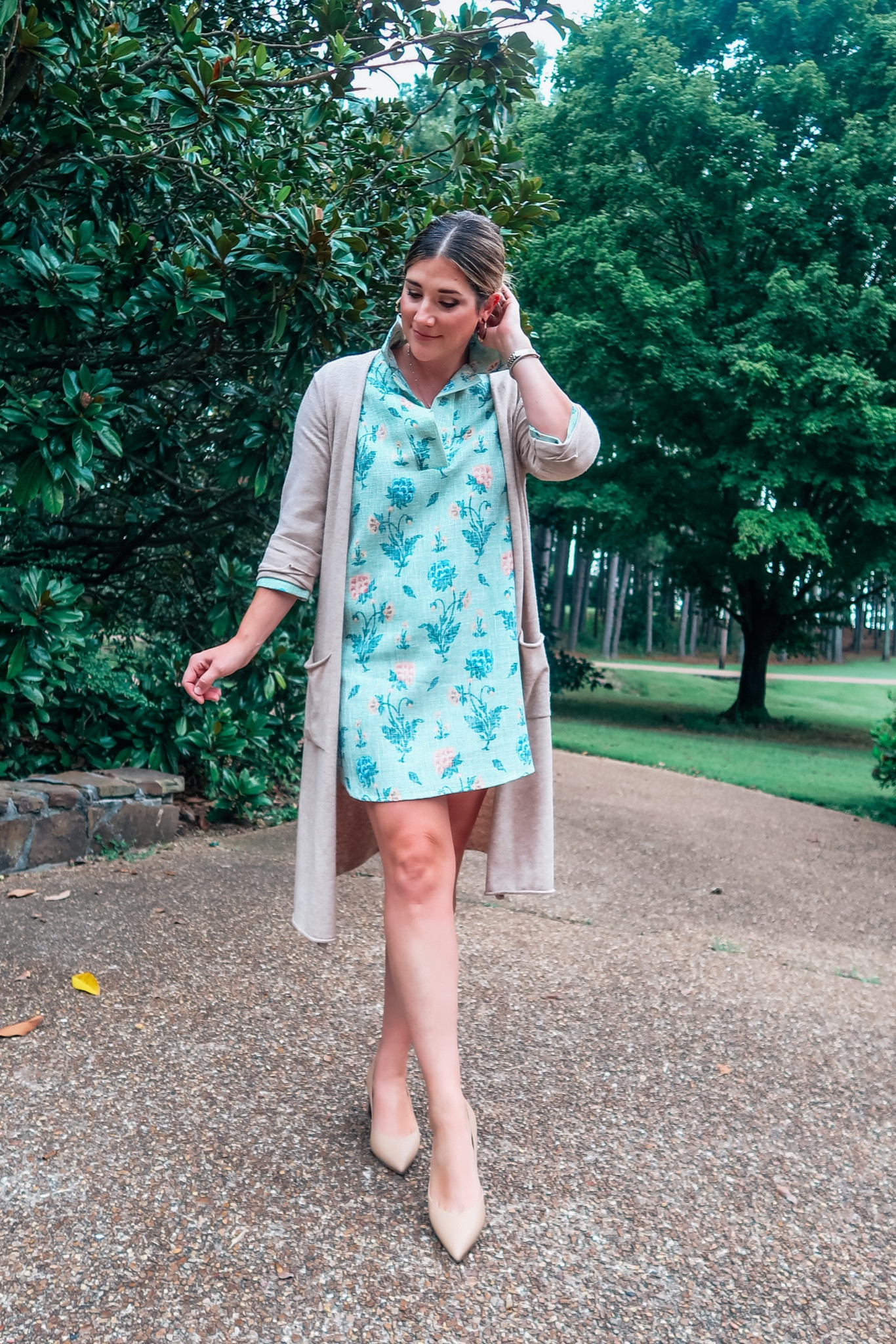 Add a long sweater to dresses that you think might be a little too short for work. This outfit is perfect for work, church, or a casual wedding. Dress is sold out, but Similar styles linked. 

#LTKworkwear #LTKstyletip #LTKSeasonal