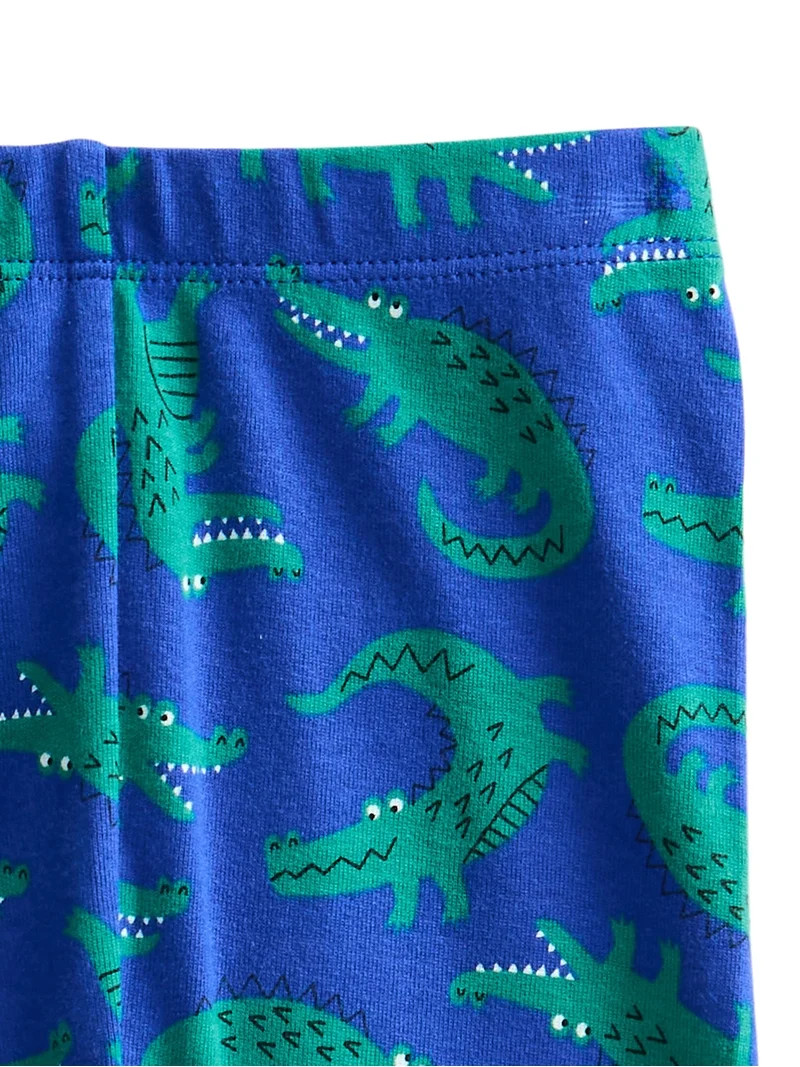 Wonder Nation Toddler Boys Printed Tee & Shorts, 2-Piece Cotton Pajama Set, Sizes 12M-5T | Walmart (US)