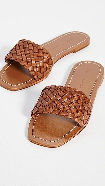 Joey Woven Square Toe Slide Sandals | Shopbop